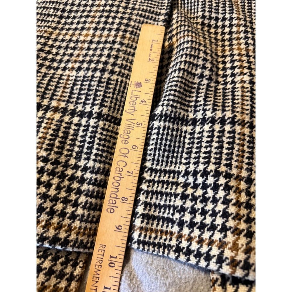 Vintage Pendleton Wool Trench Coat Houndstooth Glen Plaid Double Breasted Belted - Picture 16 of 16